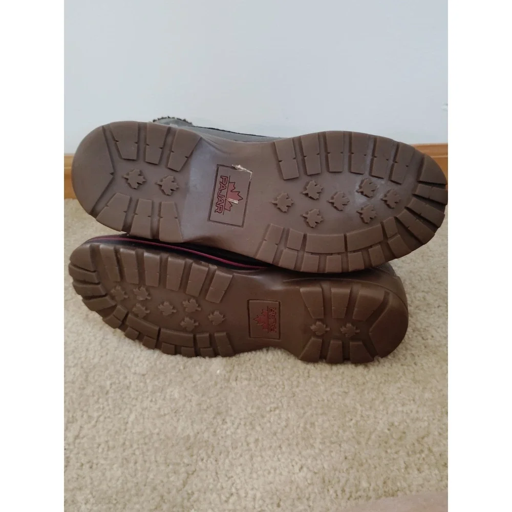 EUC-Pajar Women 10-10.5 Gray Suede Leather Winter Snow Hiking Boot Warm Fur Trim